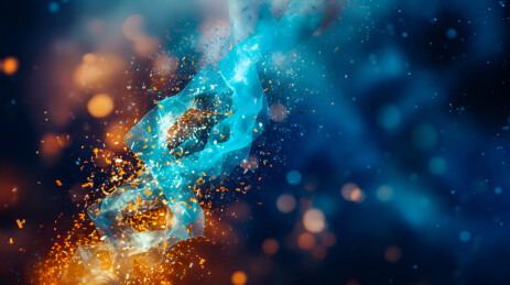 粉末彩色粒子喷溅唯美壁纸场景