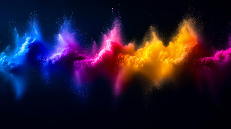 粉末彩色粒子喷溅唯美壁纸场景dna螺旋