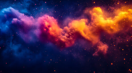 粉末彩色粒子喷溅唯美壁纸场景