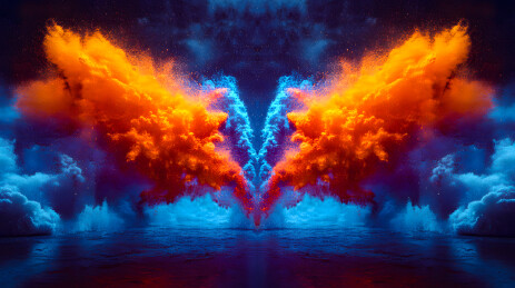 粉末彩色粒子喷溅唯美壁纸场景