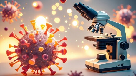 显微镜下的新冠病毒