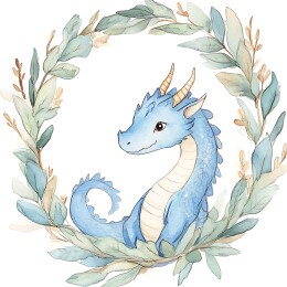 水粉简约小动物花环