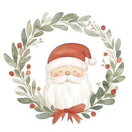 圣诞老人绿色花环