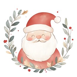 圣诞老人绿色花环
