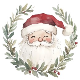 圣诞老人绿色花环