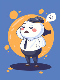 一个因加班而疲惫不堪的角色