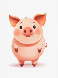 卡通可爱小猪插画