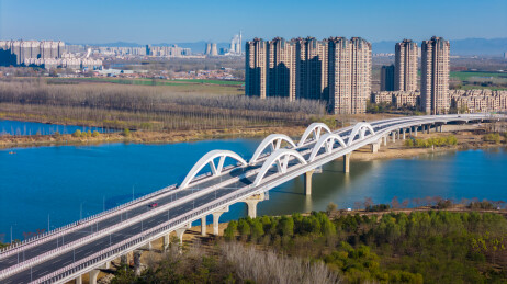 北京通州厂通路上的潮白河大桥