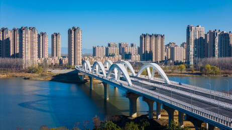 北京通州厂通路上的潮白河大桥