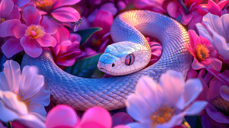 花海里的蛇新春海报