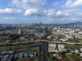 中国江苏南京中华门航拍城市建筑风光