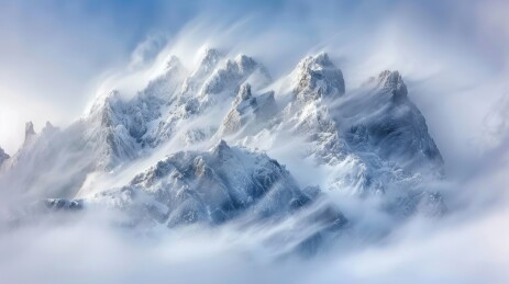 珠穆朗玛峰高峰雪山最高海拔云雾云层