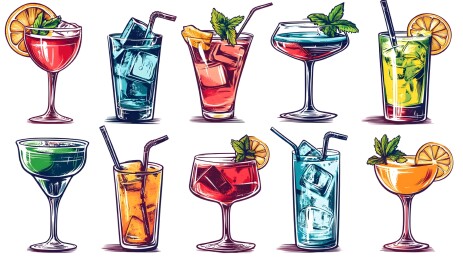 色彩鲜艳的鸡尾酒