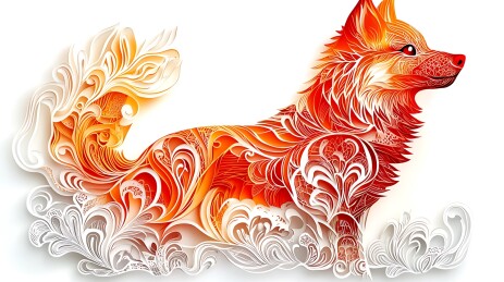 生肖狗立体剪纸画