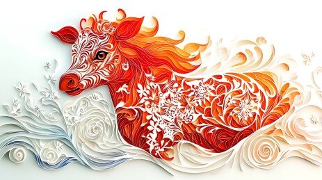 生肖牛立体剪纸画