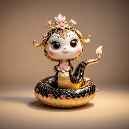 中国传统工艺花丝镶嵌蛇主题工艺品