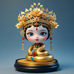 中国传统工艺花丝镶嵌蛇主题工艺品