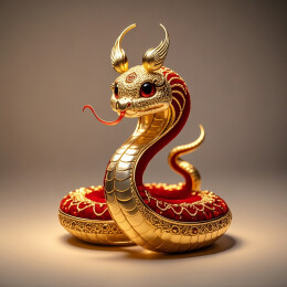 中国传统工艺花丝镶嵌蛇主题工艺品