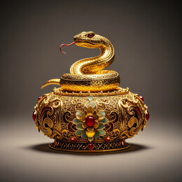中国传统工艺花丝镶嵌蛇主题工艺品