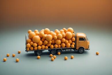  橙色卡车装载橙子zhuti 