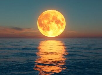 太阳悬挂在海面上