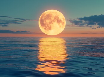 太阳悬挂在海面上
