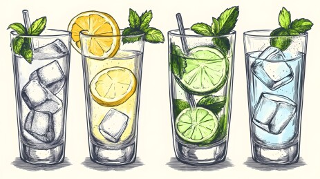 色彩鲜艳的鸡尾酒