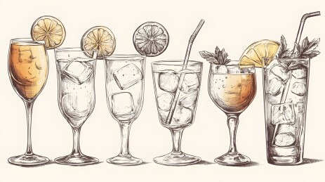 色彩鲜艳的鸡尾酒