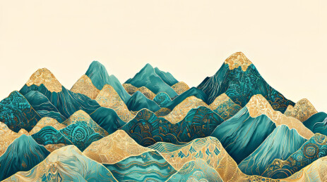 高原山脉插画