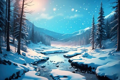 冬日森林雪景主题