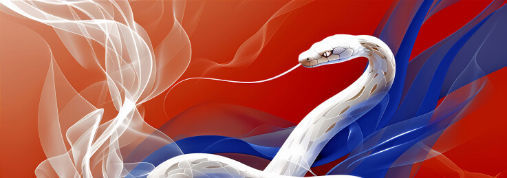 新年蛇年抽象概念白蛇插画