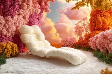 清新可爱毛绒蓬松羊毛毡室内家装3D卡通