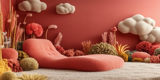 清新可爱毛绒蓬松羊毛毡室内家装3D卡通