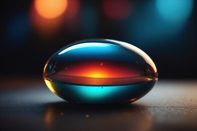玻璃球中的彩虹主题