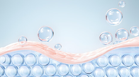 3D分子保湿肤概念插图 护肤品海报素材