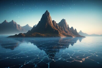 冰封的山湖主题