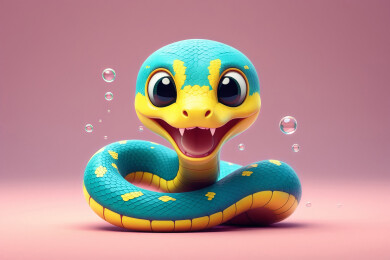 3D渲染的蛇宝宝
