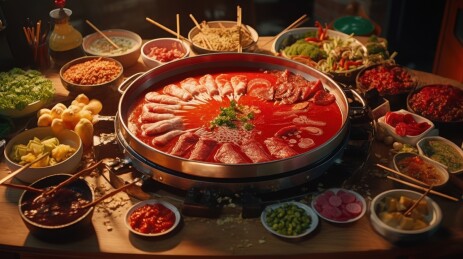 美味诱人的火锅盛宴