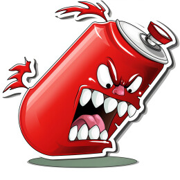 卡通愤怒的喷漆罐拟人插画