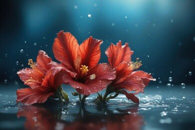 标题： 红色花朵 主题