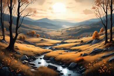  秋日山野风光主题