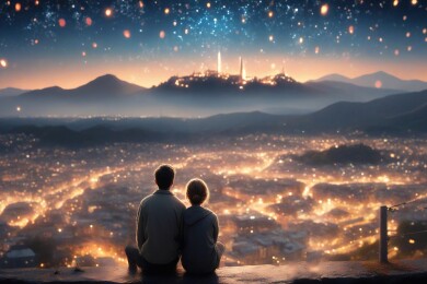 星空下的拥抱主题