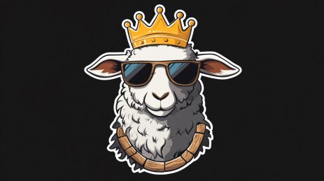 美式复古卡通风格绵羊插画头像