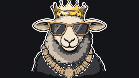 美式复古卡通风格绵羊插画头像