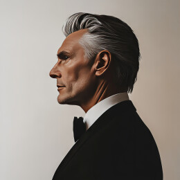 欧美人像西装老人半身形象