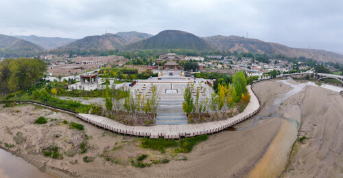 青海省海东市乐都区瞿昙寺航拍 