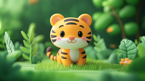 3D森林可爱小老虎