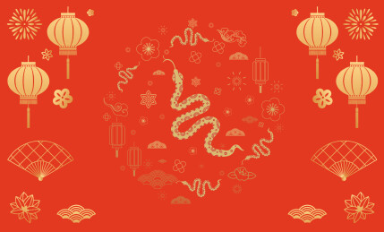 传统的中国蛇年插图矢量2025年