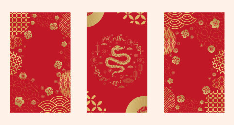 传统的中国蛇年插图矢量2025年