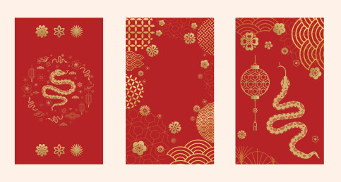 传统的中国蛇年插图矢量2025年